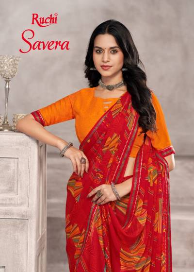 SAVERA VOL-13 BY RUCHI DESIGNER CHIFFON SAREES WHOLESALER IN INDIA